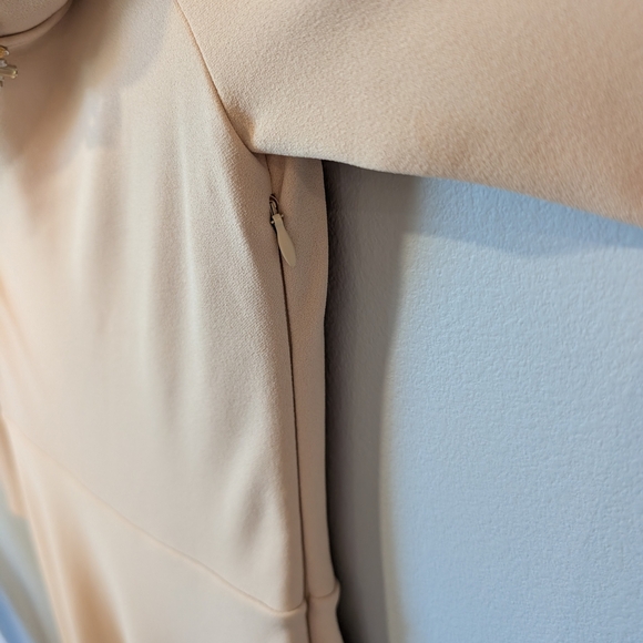 Nocturne Tan Long Sleeve Cowl Neck Gown Sz. S - Picture 5 of 9